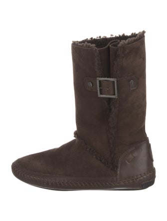 Tory Burch Suede Whipstitch Trim Boots