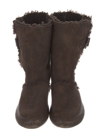 Tory Burch Suede Whipstitch Trim Boots