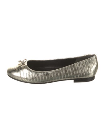 Tory Burch Leather Bow Accents Ballet Flats