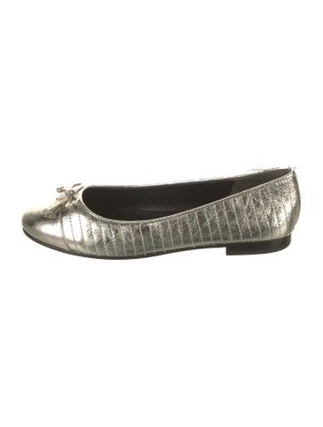 Tory Burch Flats Leather Bow Accents Ballet 5