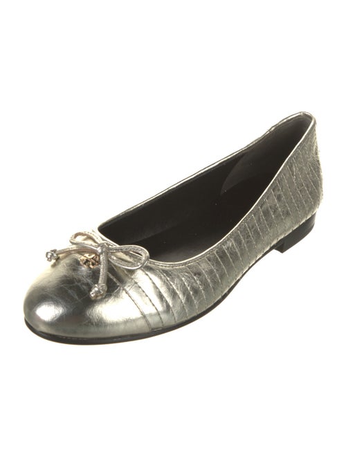 Tory Burch Leather Bow Accents Ballet Flats