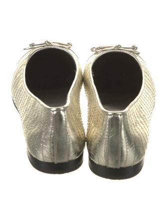 Tory Burch Leather Bow Accents Ballet Flats