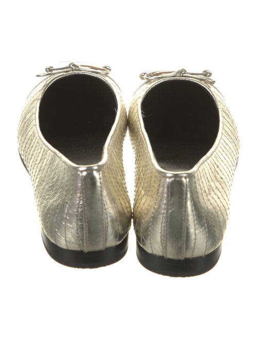 Tory Burch Leather Bow Accents Ballet Flats