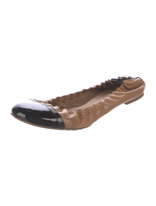 Tory Burch Leather Scalloped Accent Ballet Flats