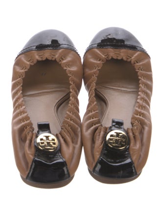 Tory Burch Leather Scalloped Accent Ballet Flats