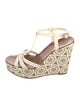 Tory Burch Leather Patterned T-Strap Sandals