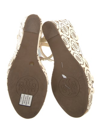 Tory Burch Leather Patterned T-Strap Sandals