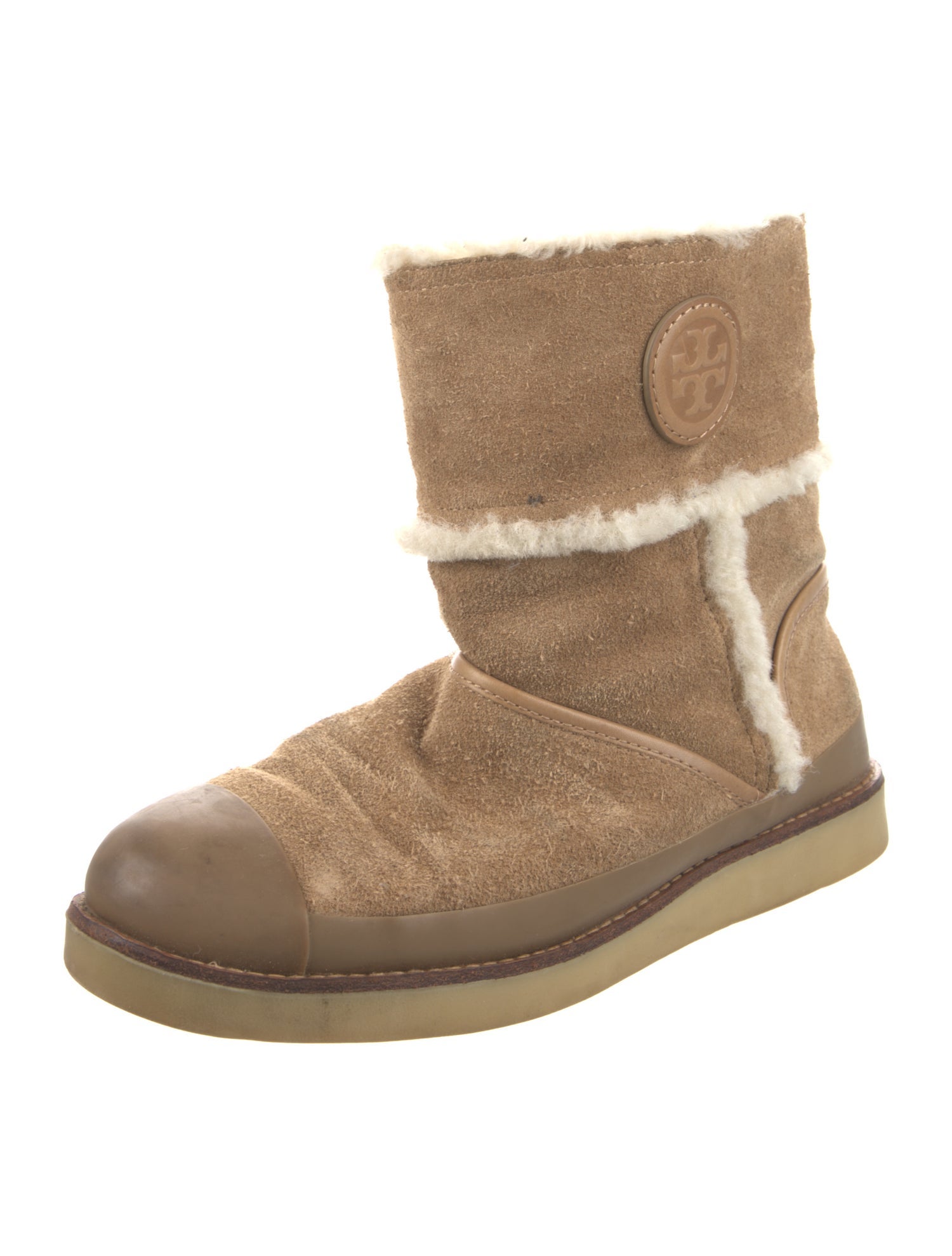 Tory Burch Suede Fur Trim Boots
