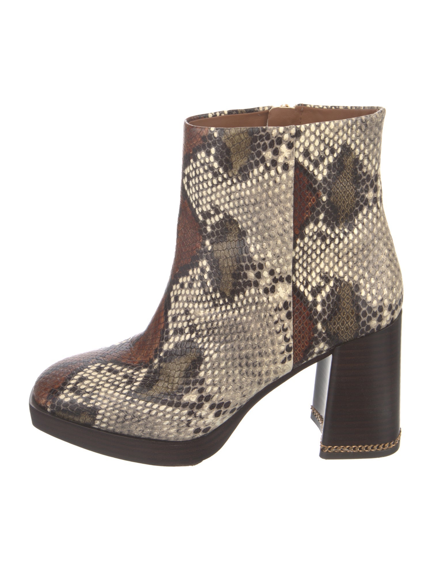 Tory Burch Leather Animal Print Boots