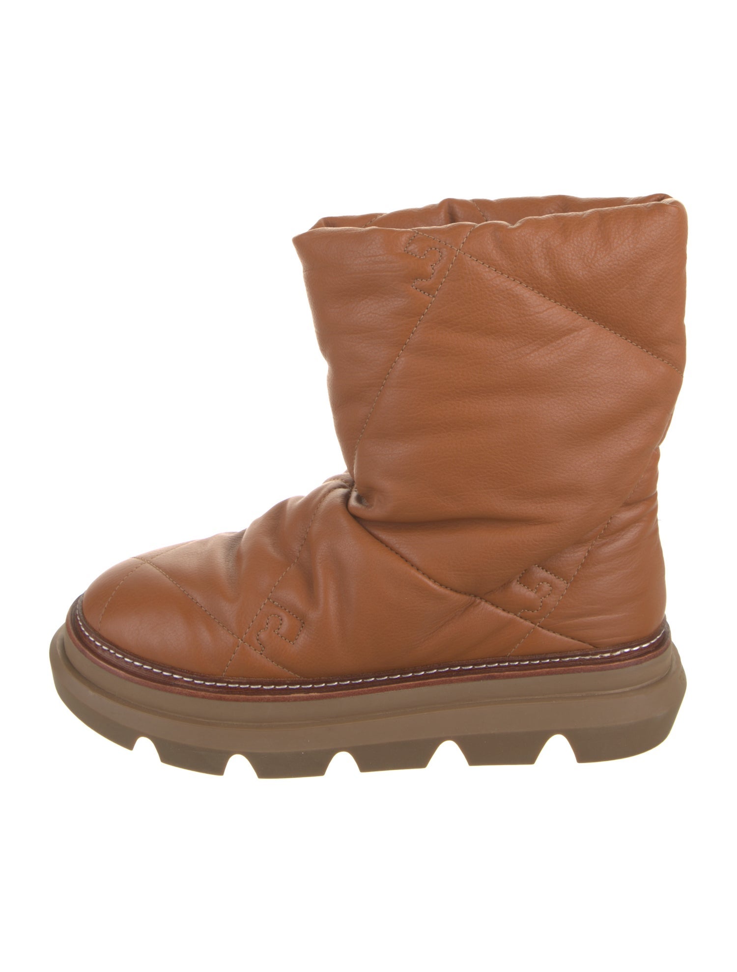 Tory Burch Leather Lace-Up Boots