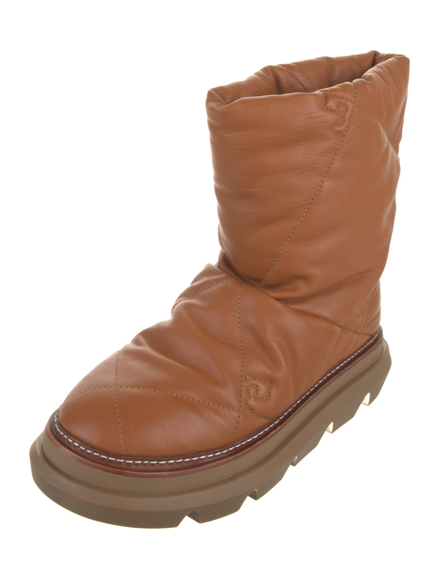 Tory Burch Leather Lace-Up Boots