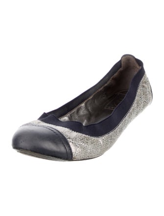 Tory Burch Signature Logo Leather Ballet Flats