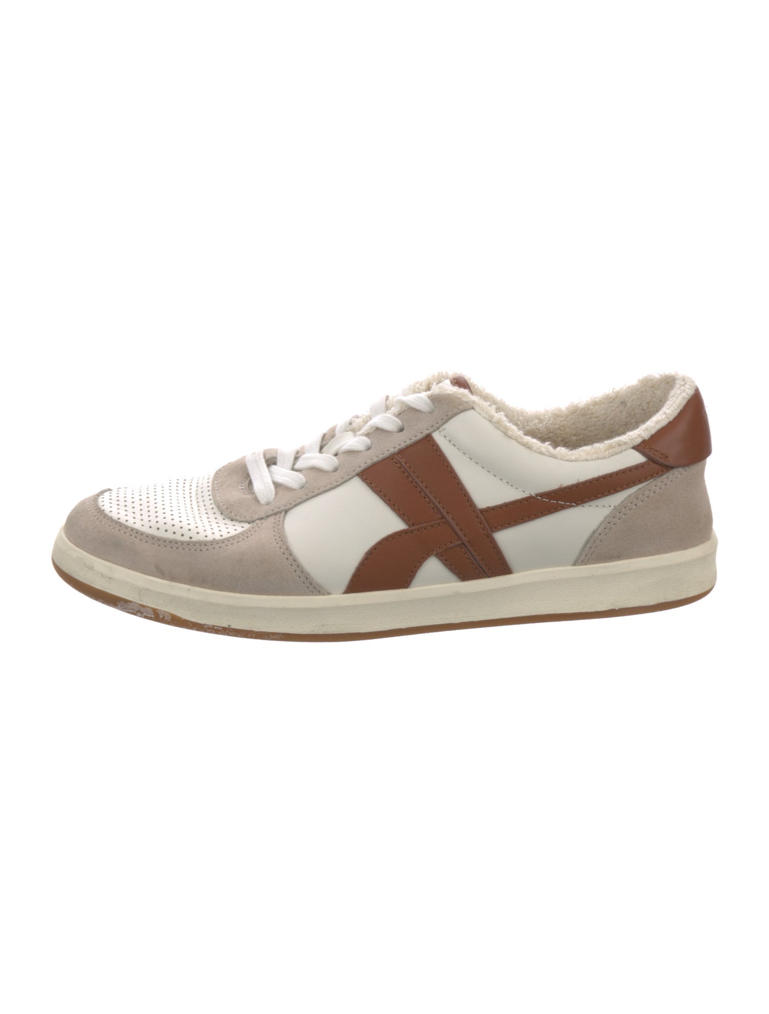 Tory Burch Leather Colorblock Pattern Sneakers