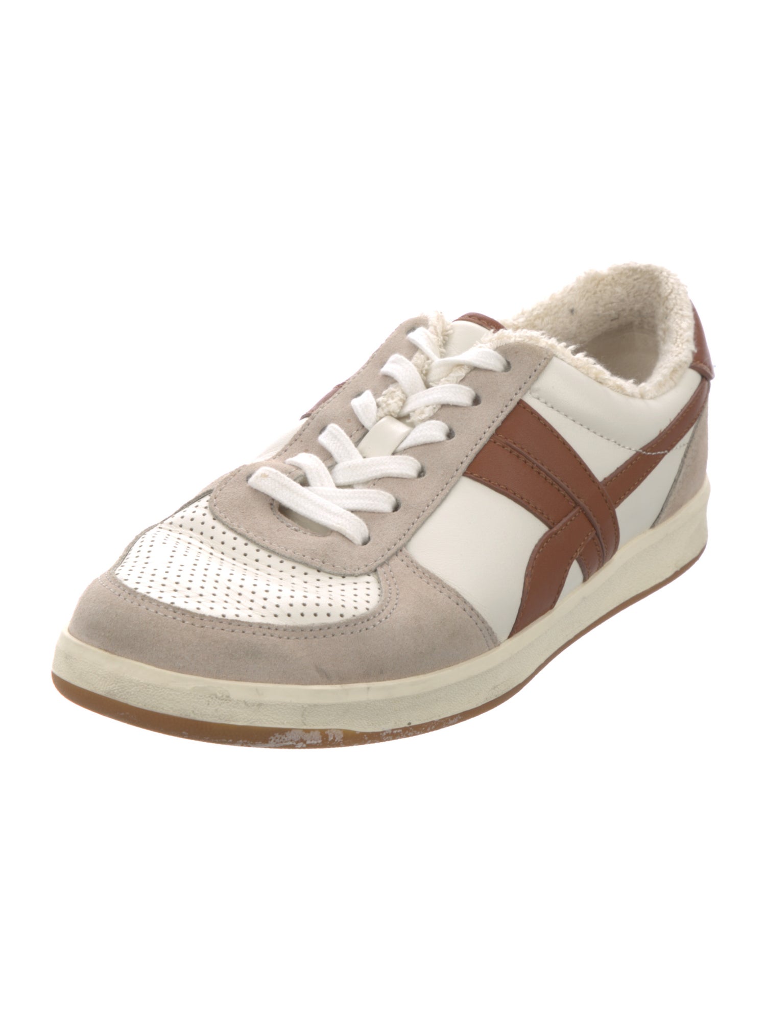 Tory Burch Leather Colorblock Pattern Sneakers