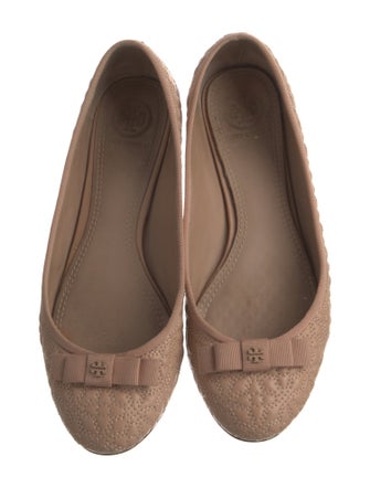 Tory Burch Leather Bow Accents Ballet Flats