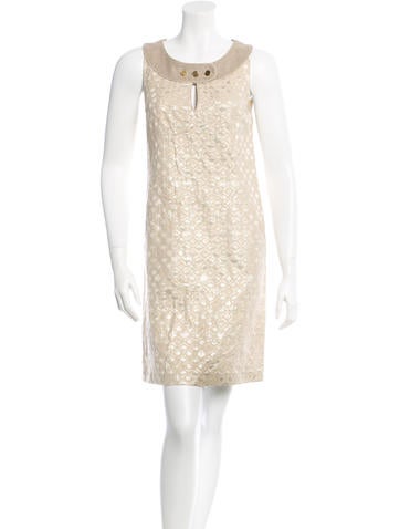 Tory Burch Sleeveless Brocade A-Line Dress