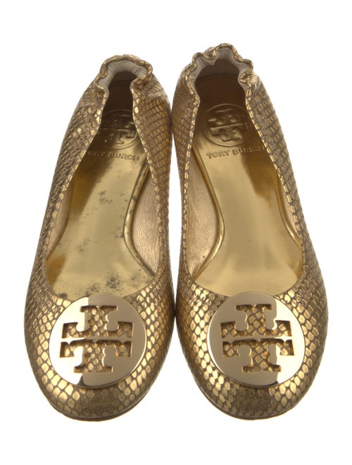 Tory Burch Leather Animal Print Ballet Flats