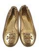 Tory Burch Leather Animal Print Ballet Flats