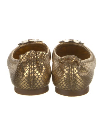 Tory Burch Leather Animal Print Ballet Flats