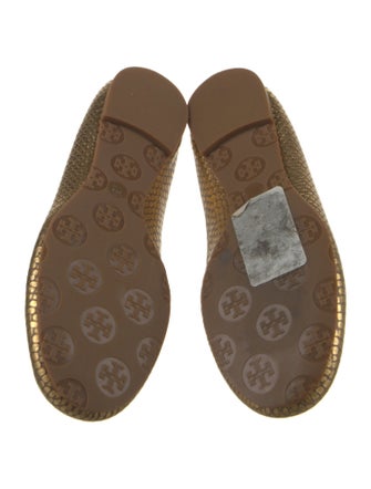 Tory Burch Leather Animal Print Ballet Flats