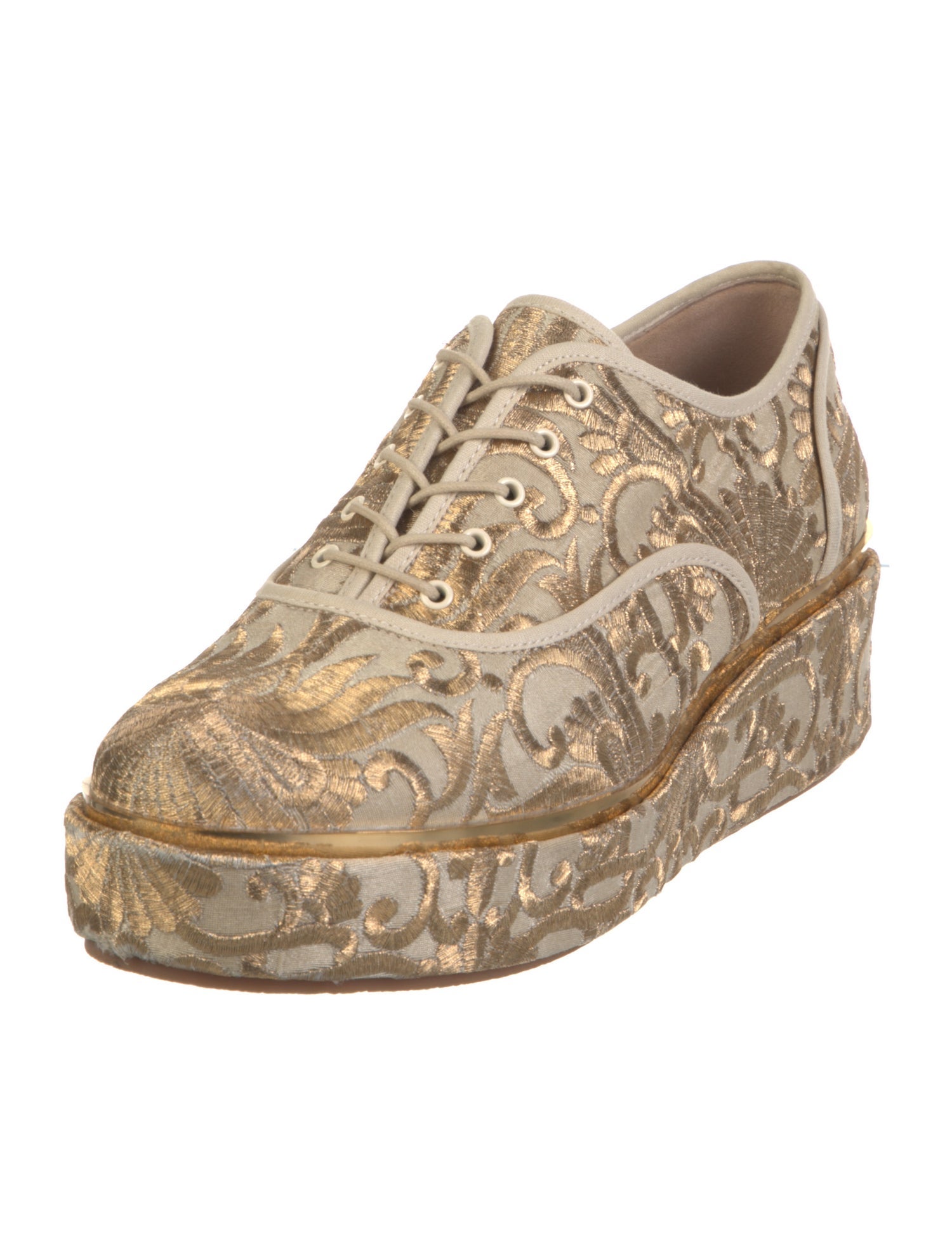 Tory Burch Printed Embroidered Accent Oxfords
