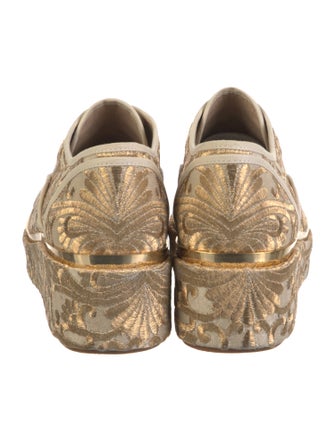 Tory Burch Printed Embroidered Accent Oxfords