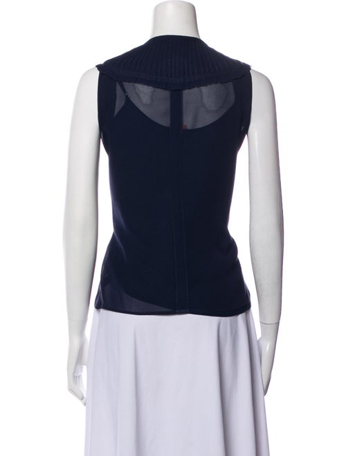 Tory Burch Crew Neck Sleeveless Button-Up Top