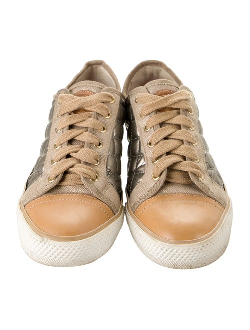 Tory Burch Quilted Pattern Leather Sneakers