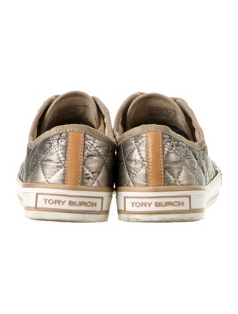 Tory Burch Quilted Pattern Leather Sneakers