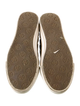 Tory Burch Quilted Pattern Leather Sneakers