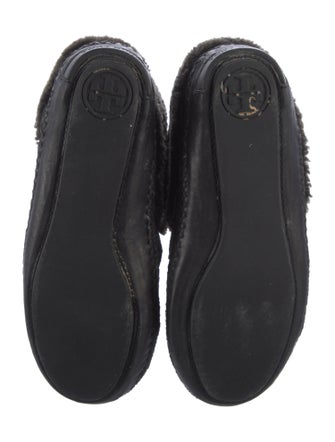 Tory Burch Suede Fur Trim Lace-Up Boots