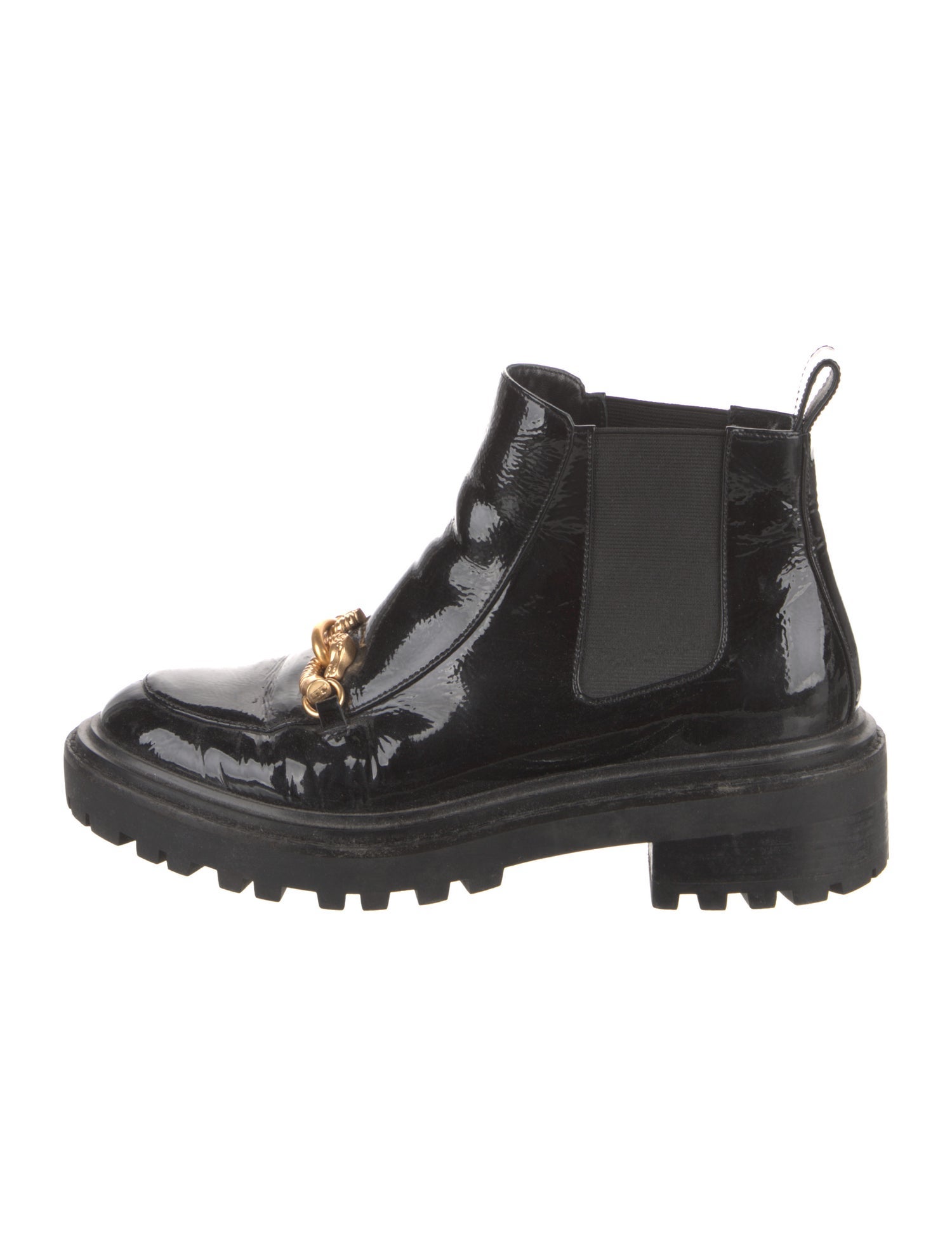 Tory Burch Patent Leather Combat Boots