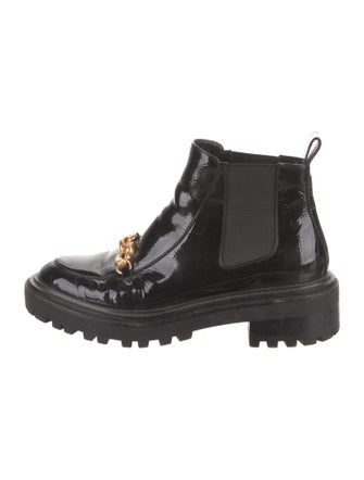 Tory Burch Patent Leather Combat Boots