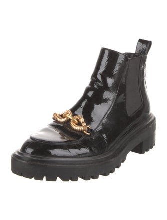 Tory Burch Patent Leather Combat Boots