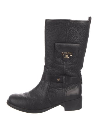Tory Burch Leather Moto Boots