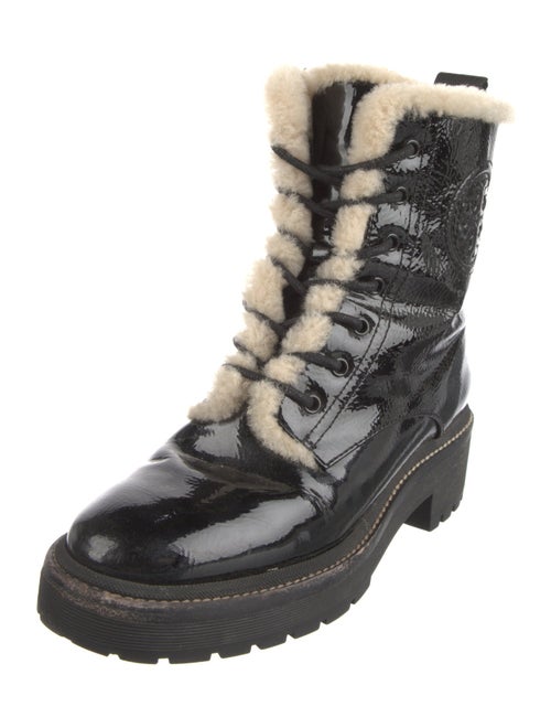 Tory Burch Patent Leather Combat Boots