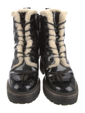 Tory Burch Patent Leather Combat Boots