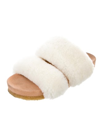 Tory Burch Shearling Fur Trim Slides