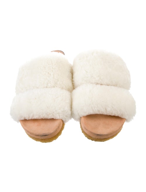 Tory Burch Shearling Fur Trim Slides