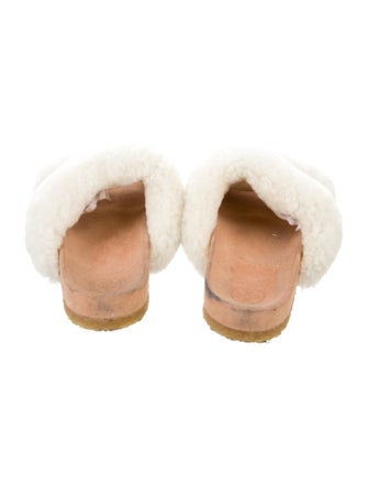 Tory Burch Shearling Fur Trim Slides