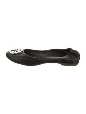 Tory Burch Leather Animal Print Ballet Flats