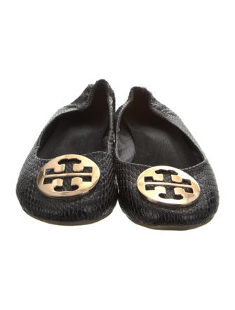 Tory Burch Leather Animal Print Ballet Flats