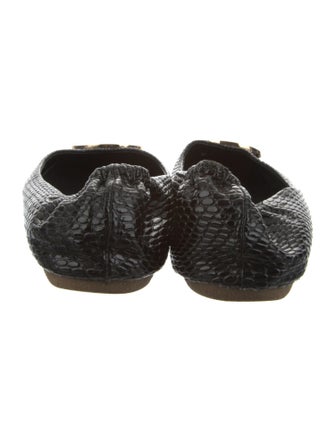Tory Burch Leather Animal Print Ballet Flats