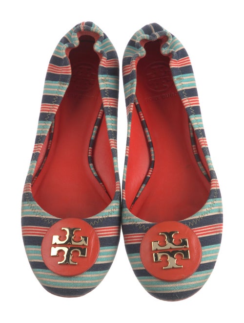 Tory Burch Canvas Striped Ballet Flats