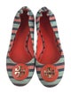 Tory Burch Canvas Striped Ballet Flats