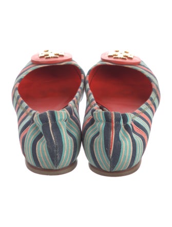 Tory Burch Canvas Striped Ballet Flats