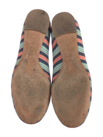 Tory Burch Canvas Striped Ballet Flats