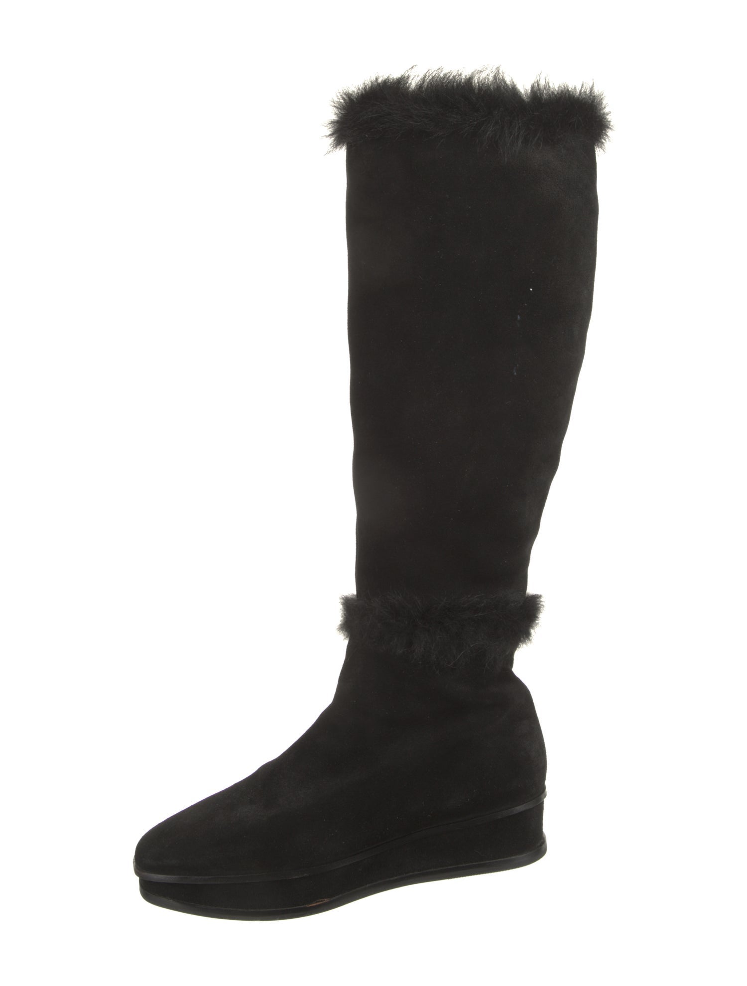 Tory Burch Suede Faux Fur Trim Boots