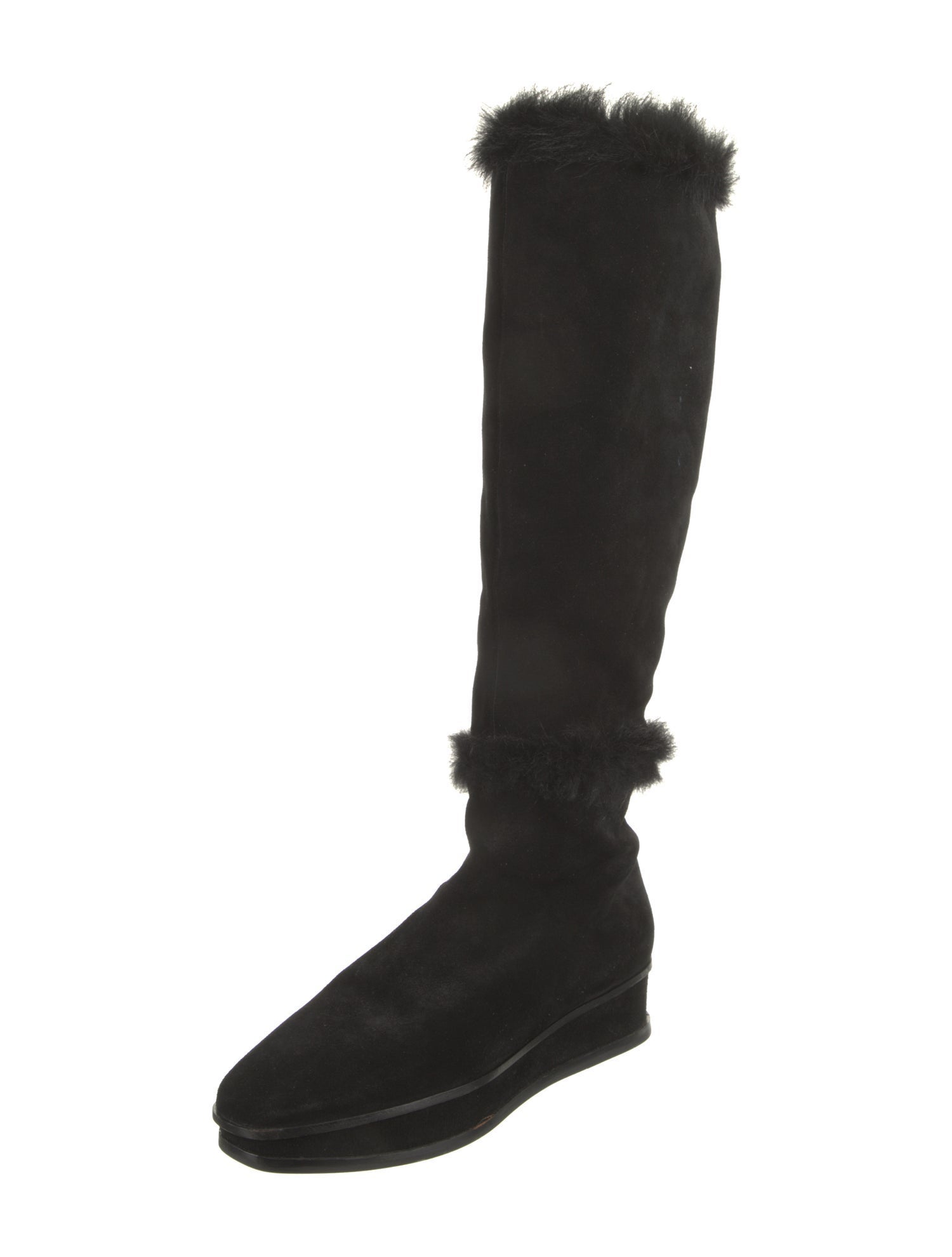 Tory Burch Suede Faux Fur Trim Boots