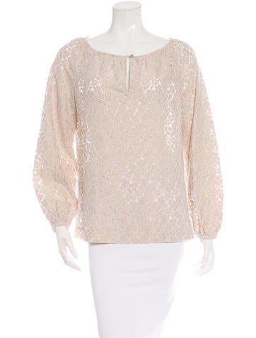 Tory Burch Lace Bateau Neck Blouse